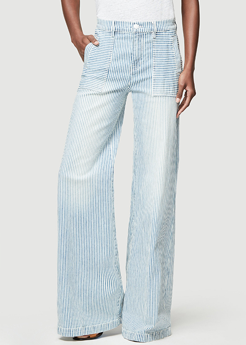 frame striped jeans